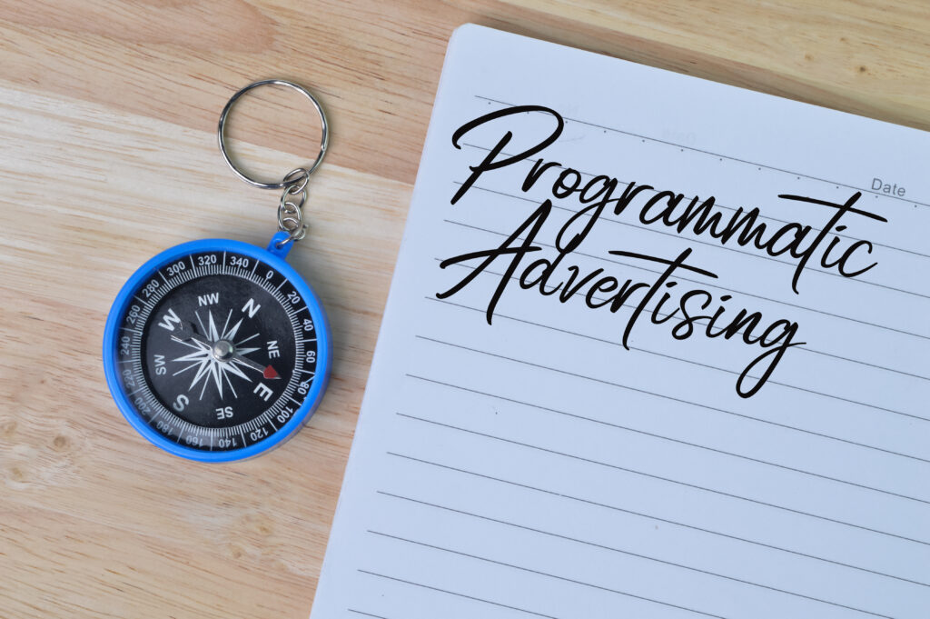 Notebook written with text PROGRAMMATIC MARKETING.