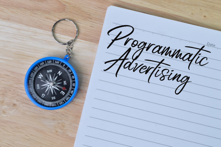 Notebook written with text PROGRAMMATIC MARKETING.